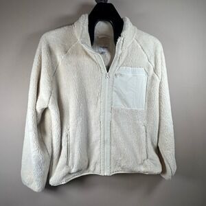 Goodfellow & Co‎ XL Cream Sherpa Fleece Jacket Full Zip Soft Cozy Coat